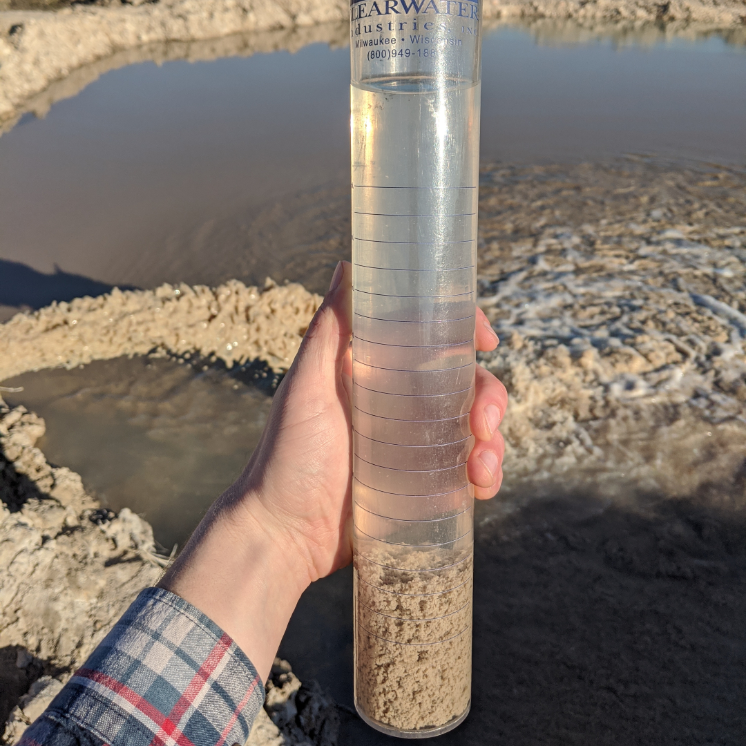 Checking the sand and gravel levels 