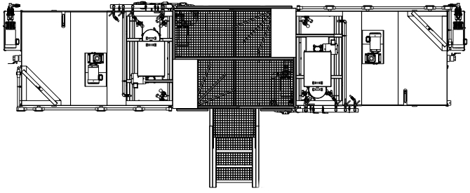 An aerial view of a GA drawing of a custom dual dry polymer system.